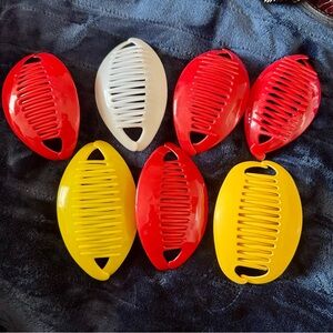 Vintage 1980's Hair Cincher Clip Banana Comb Large 6in Lot Of 7 Plastic Raiser
